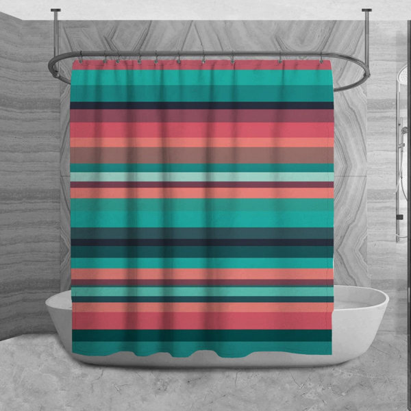 Bless international Stripes Shower Curtain Contemporary Bathroom Décor ...